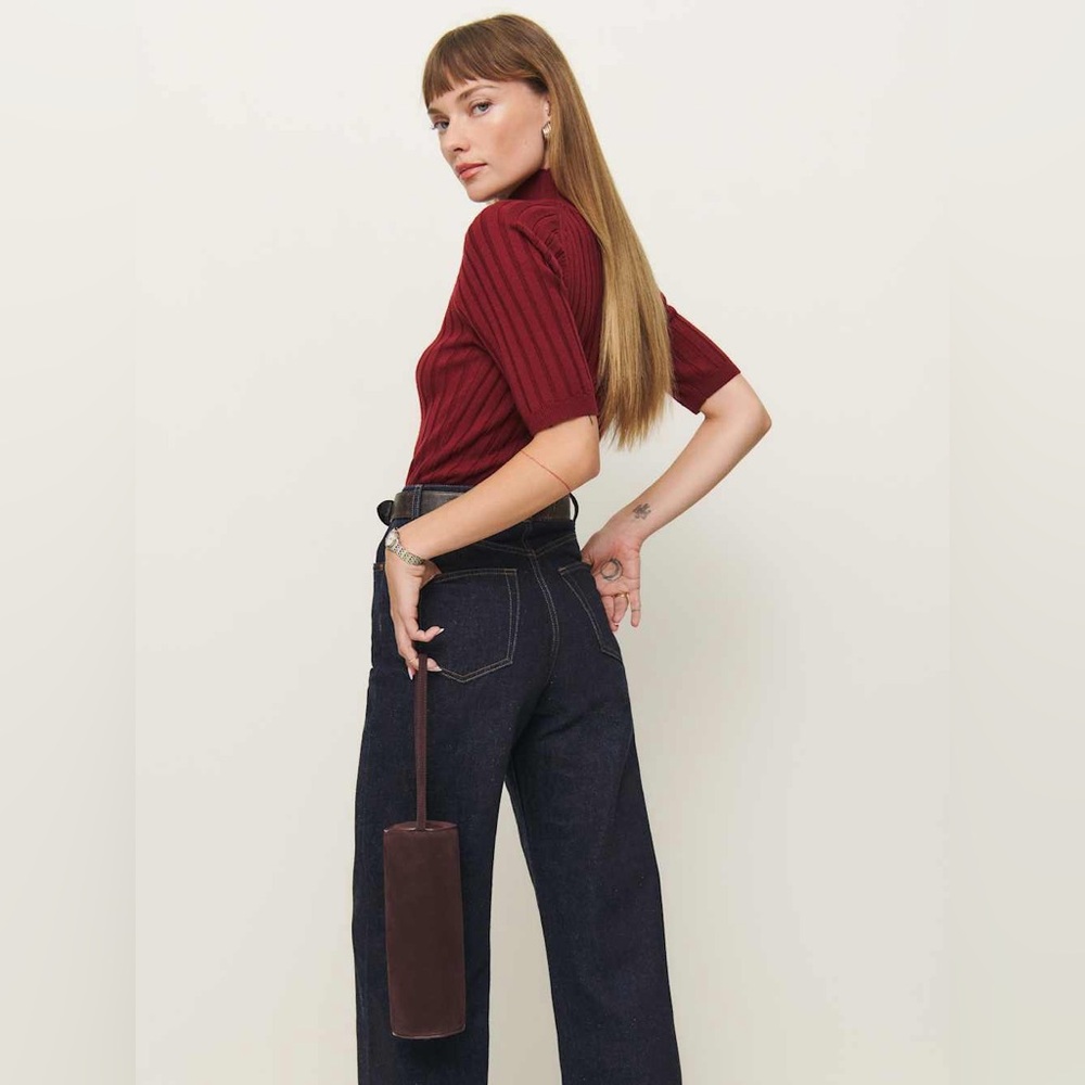 NWT reformation Simona suede purse - espresso suede - Picture 6 of 8
